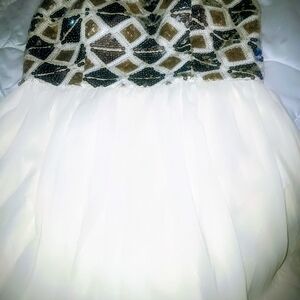 GB Girls Strapless Dress with Sequin Pattern